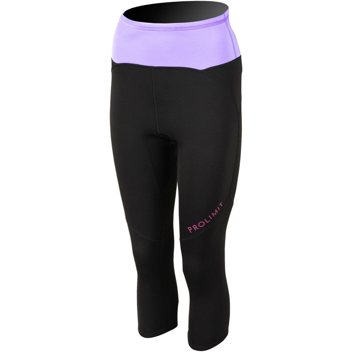 2023 Prolimit Womens Airmax 1mm Wetsuit SUP 3/4 Length Trousers 400.14750.040 - Black / Lavender